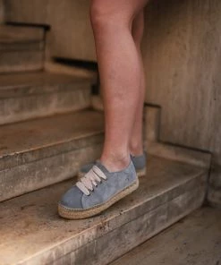 New Arrivals ANDY CSINGER X MANEBI LACE-UP ESPADRILLES | Hamptons Grey