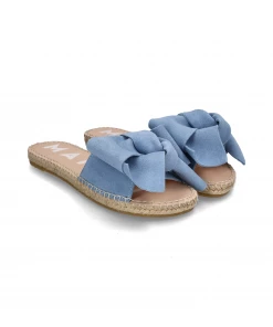 Manebi New Arrivals FLAT SANDALS WITH BOW | Hamptons Placid Blue