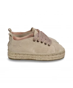 Manebi LACE-UP ESPADRILLES | Hamptons Champagne Beige