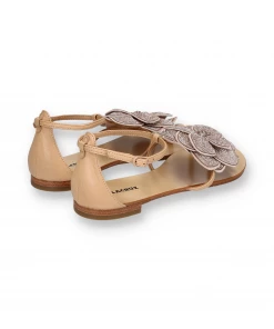 Lola Cruz New Arrivals SANDAL HORTENSIA 041Z00BK | Nude Glitter