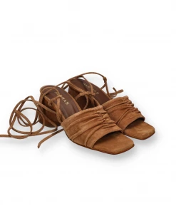 ALOHAS KAHLO HEELS | Suede Camel