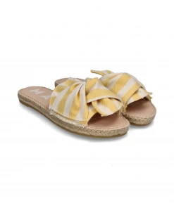 Manebi New Arrivals SANDALS WITH KNOT | Yellow Stripes