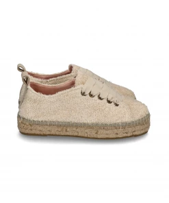 Manebi LACE-UP ESPADRILLES | Sydney Terry Cotton Natural