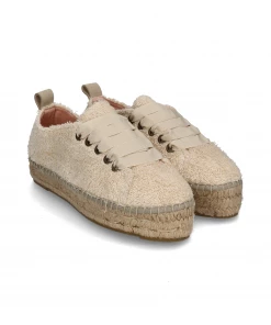 Manebi LACE-UP ESPADRILLES | Sydney Terry Cotton Natural