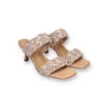 Lola Cruz SANDAL KNOT HIGH 091Z00BK | Nude Glitter